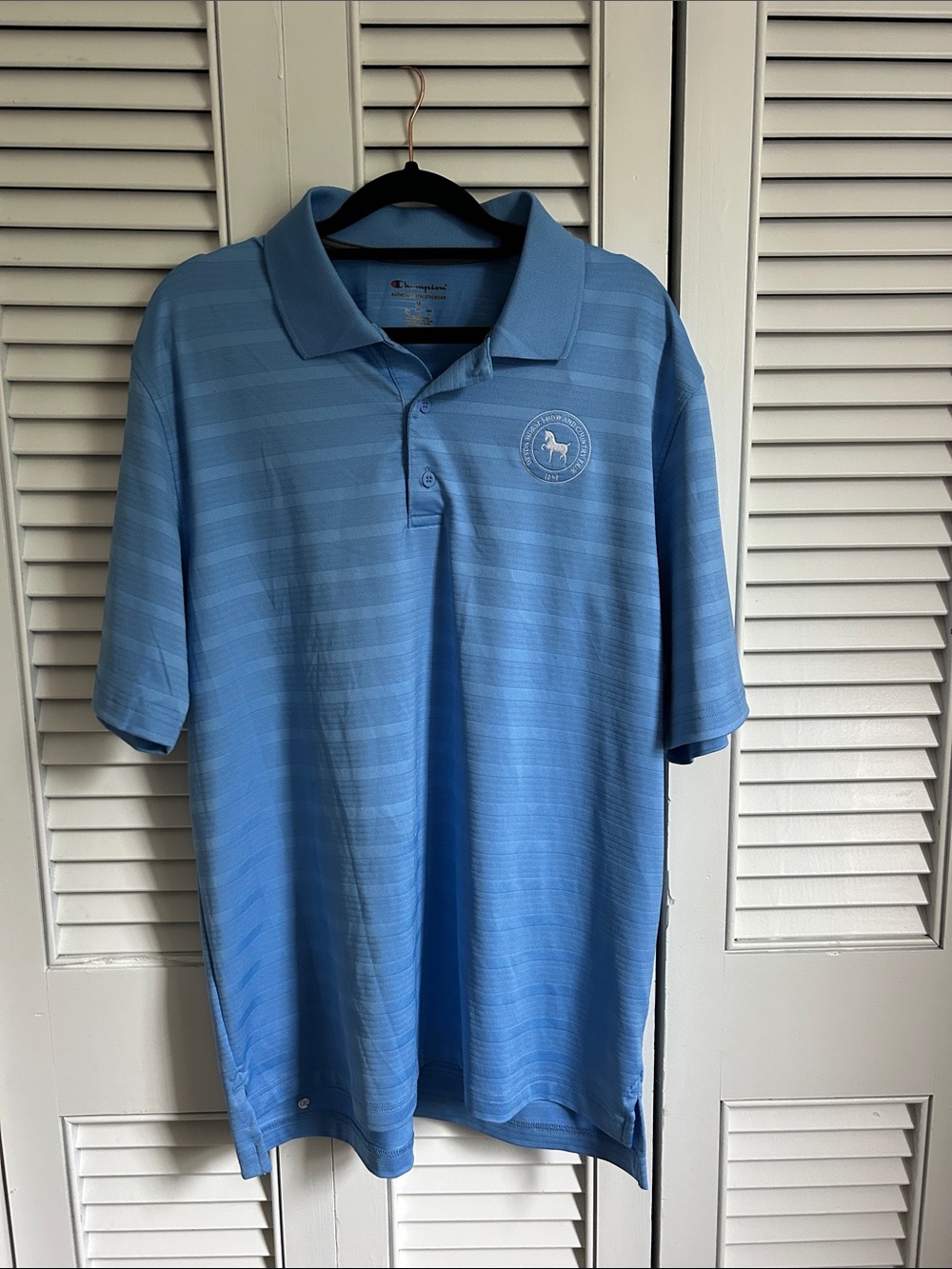 Champion Men's Light Blue Devon Horse Show Polo Shirt with Embroidered Logo